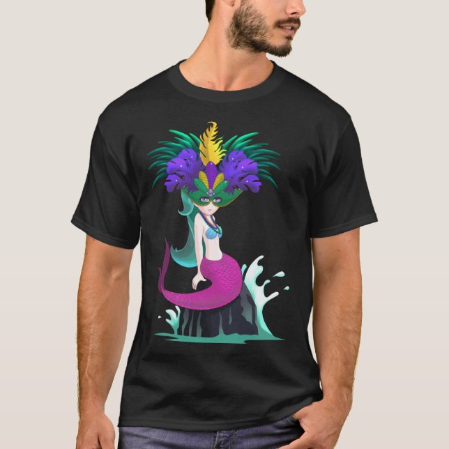 Camiseta Mermaid New Orleans Mardi Gras Parade Celebration (Frente)