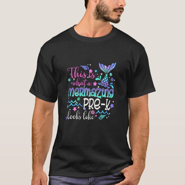 Camiseta Mermaid Pré-Kinder De Volta À Escola G (Frente)