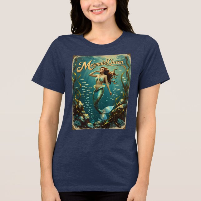 Camiseta Mermaid Queen Underwater Womens Ocean Fantasy Tee (Frente)