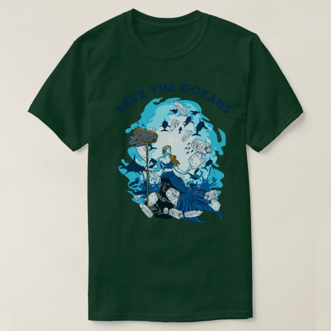 CAMISETA MERMAID SALVE OS OCEANOS (Frente do Design)