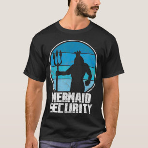 Camiseta Mermaid Security Merman Merdad Trident Swimmer Pai