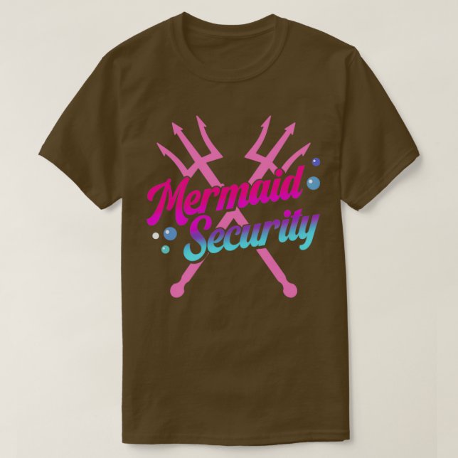 Camiseta Mermaid Security Ocean Party for Women and Girls (Frente do Design)