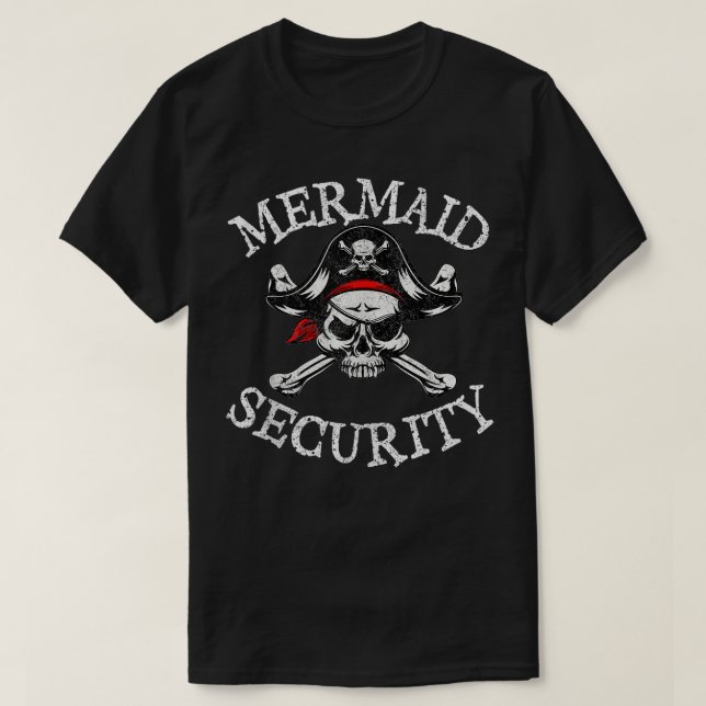 Camiseta Mermaid Security Pirator Party - Pai Família M (Frente do Design)