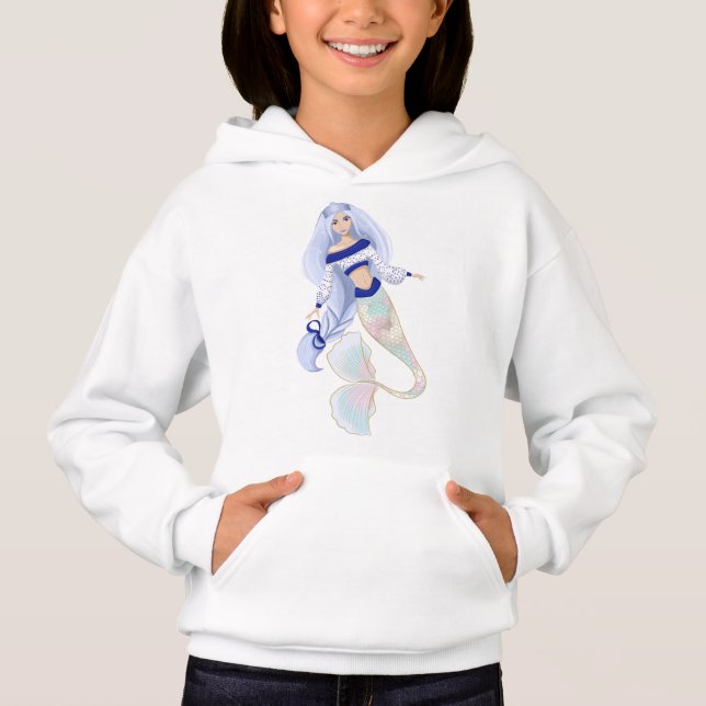 Camiseta Mermaid Snow Maiden Kid capuz (Frente)