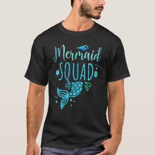 Camiseta Mermaid Squad Family Matching Birthday Mermaid Par