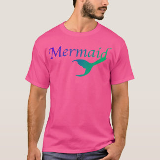 Camiseta Mermaid Tail text verde roxo