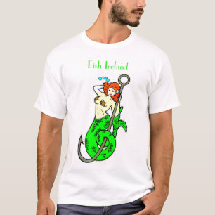 Camiseta Mermaid Thunder_Cove de cauda verde-vermelha verme