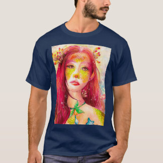 Camiseta Mermaid Watercolor de Arte Fina