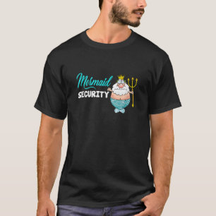 Camiseta Merman Mermaid Security First festa de aniversário