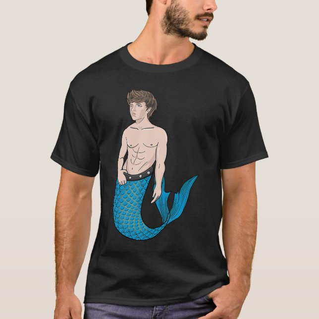 Camiseta Merman Mermen Merboy Majestnessa Sereia Nadadora (Frente)