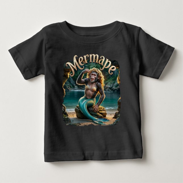 Camiseta Mermape Fotográfico – Macaco Sereia Animal Engraça (Frente)