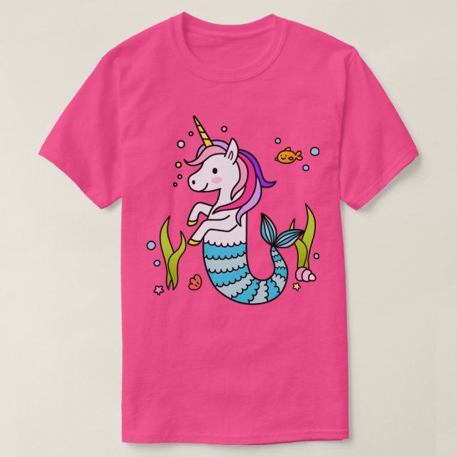 Camiseta Mermicorn de Mermaid Cute Divertido da Unicórn (Frente do Design)