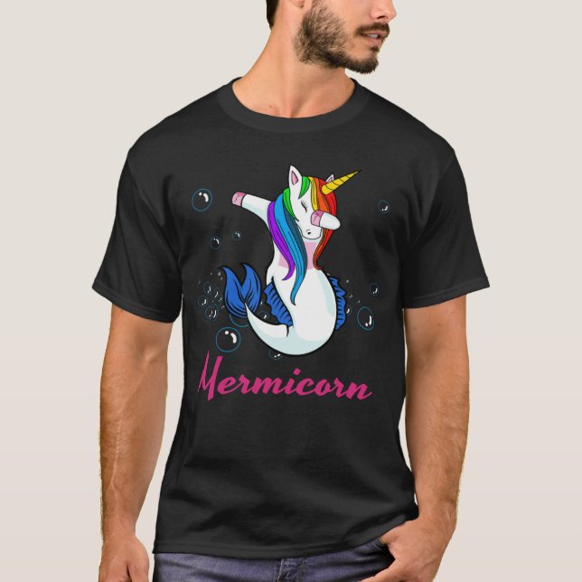Camiseta Mermicorn Unicorn Para Mulheres Sereia Única (Frente)