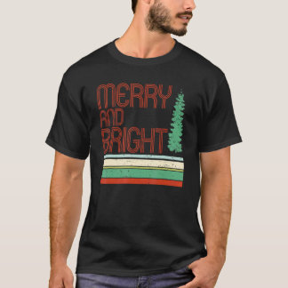Camiseta Merry and Bright Merry Christmas Tree Xmas Vibes W