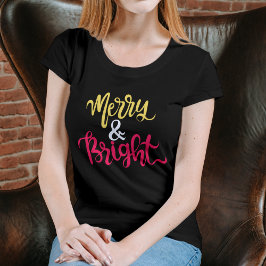Camiseta Merry and Bright Modern Red Women’s Christmas