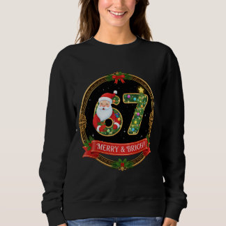 Camiseta Merry & Bright Santa Claus Six Seven Xmas Meme 6 7