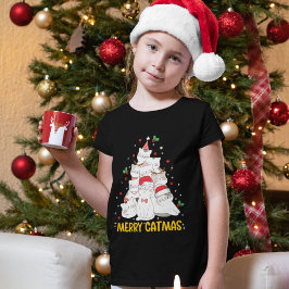 Camiseta Merry Catmas Funny Cats Christmas Tree