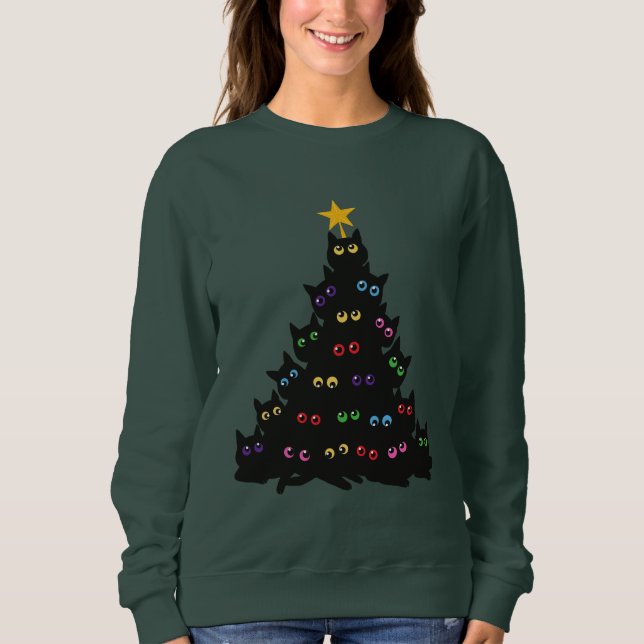 Camiseta Merry Catmas Xmas Gift Meowy Catmas Funny Cat (Frente)