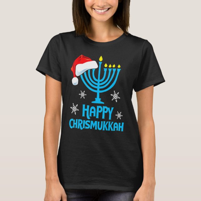 Camiseta Merry Chrismukkah 2022 Happy Hanukkah Christmas Sa (Frente)