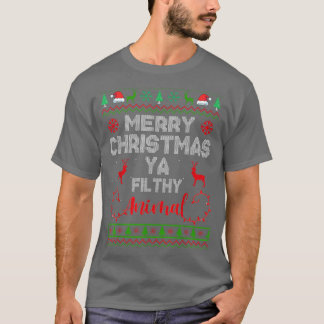 Camiseta Merry Christmas Animal Filthy Ya Funny Xmas