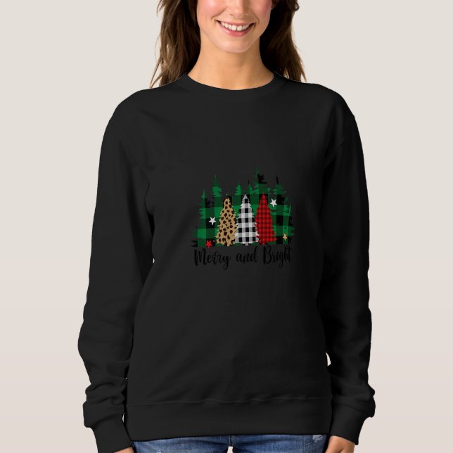 Camiseta Merry Christmas Buffalo Plaid Leopard (Frente)
