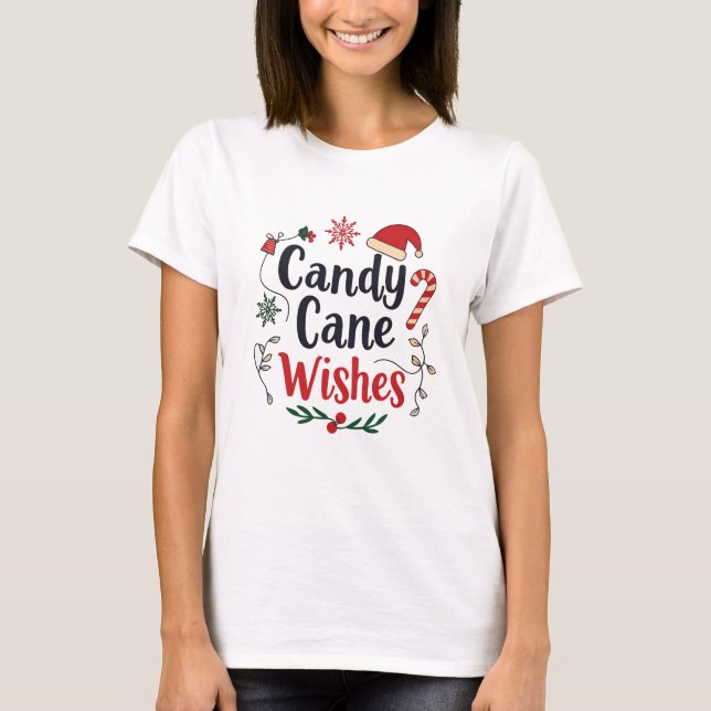 Camiseta Merry Christmas Candy Cane Tee (Frente)