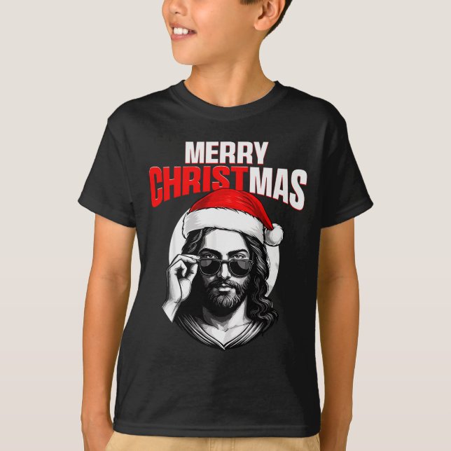 Camiseta Merry Christmas Christian Jesus Pajamas Pjs Xmas M (Frente)