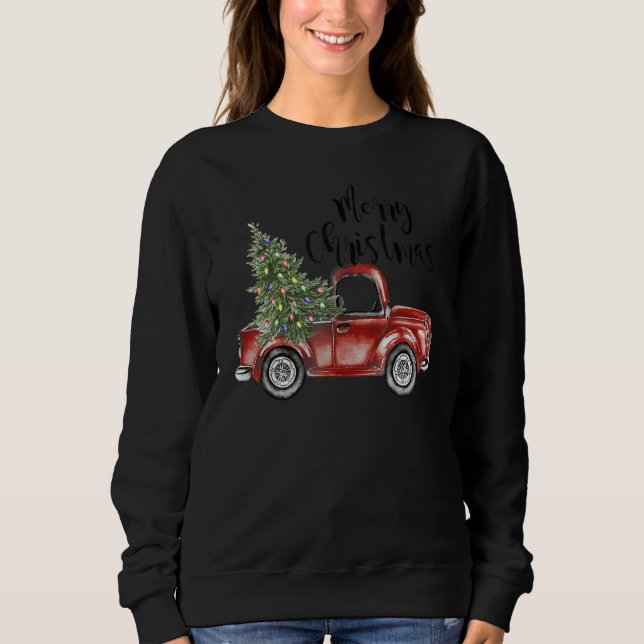 Camiseta Merry Christmas  Christmas Tree On The Truck 1 (Frente)