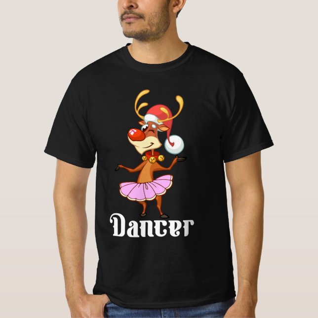 Camiseta Merry Christmas Dancing Reindeer Cute Deer Dancer (Frente)