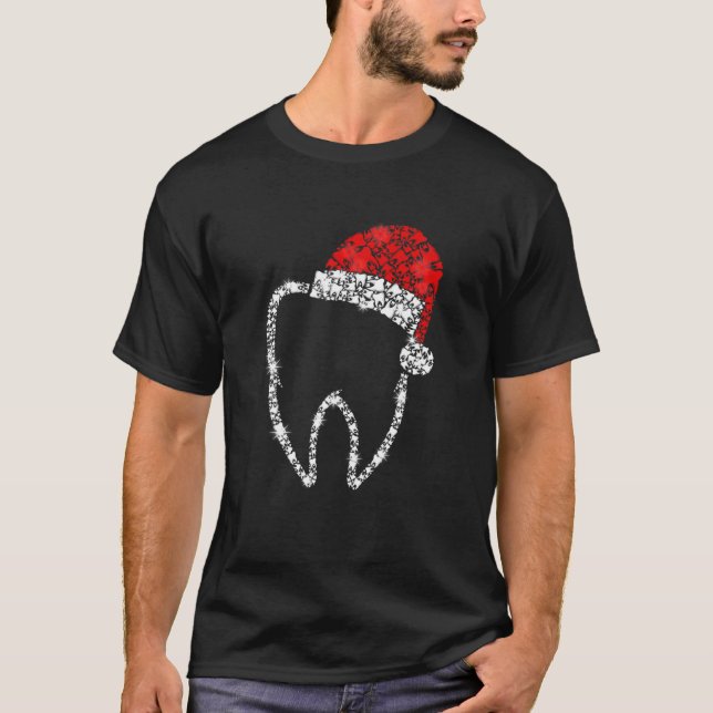 Camiseta Merry Christmas Dentist Dental Tooth Teeth Santa H (Frente)