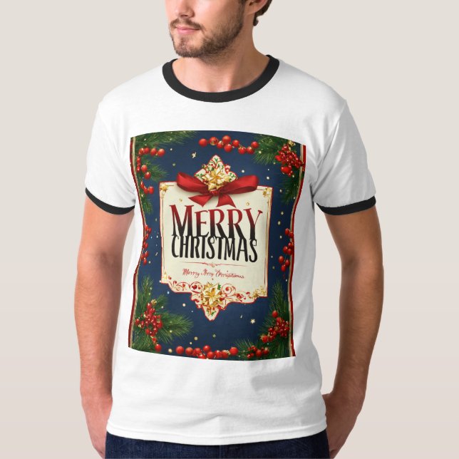 Camiseta Merry Christmas Design for Men (Frente)