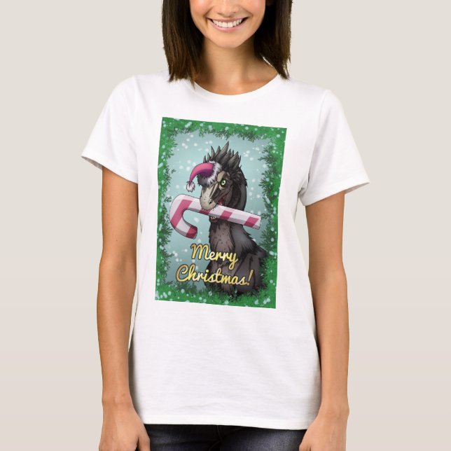 Camiseta Merry Christmas Dinosaur (Frente)