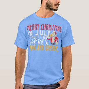 CAMISETA MERRY CHRISTMAS EM JULHO FUNNY SANTA CLAUS
