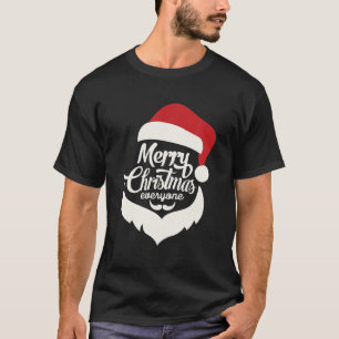 Camiseta Merry Christmas Everyone Red Santa Hat