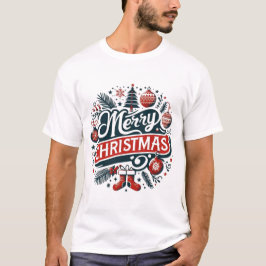 Camiseta Merry Christmas Festive Ornaments