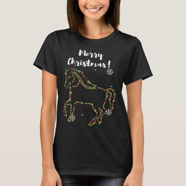 Camiseta Merry Christmas for Riders Horse  Horses Christmas (Frente)
