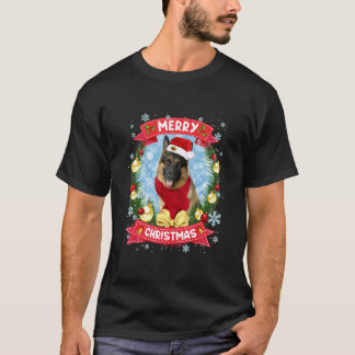Camiseta Merry Christmas German Shepherd Santa Funny Xmas P