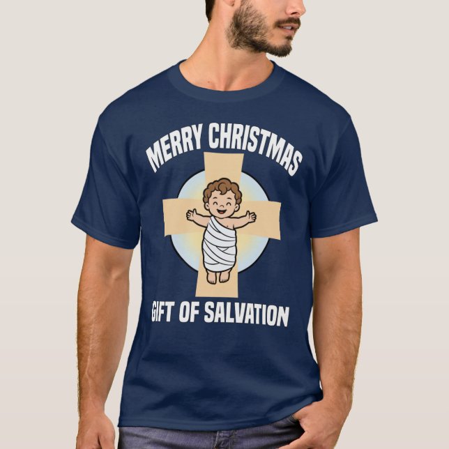 Camiseta MERRY CHRISTMAS GIFT OF SALVATION Ba gift (Frente)