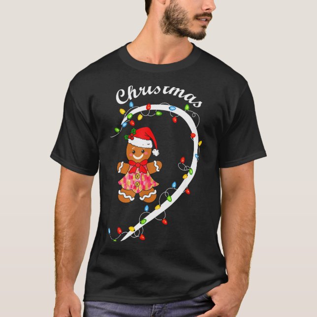 Camiseta Merry Christmas Gingerbread Couple Christmas Pajam (Frente)