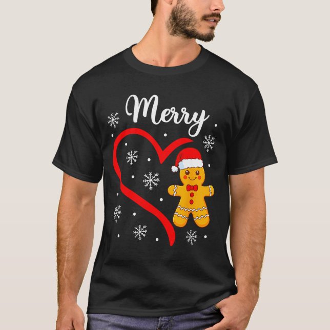 Camiseta Merry Christmas Gingerbread Family Couples Xmas Pa (Frente)