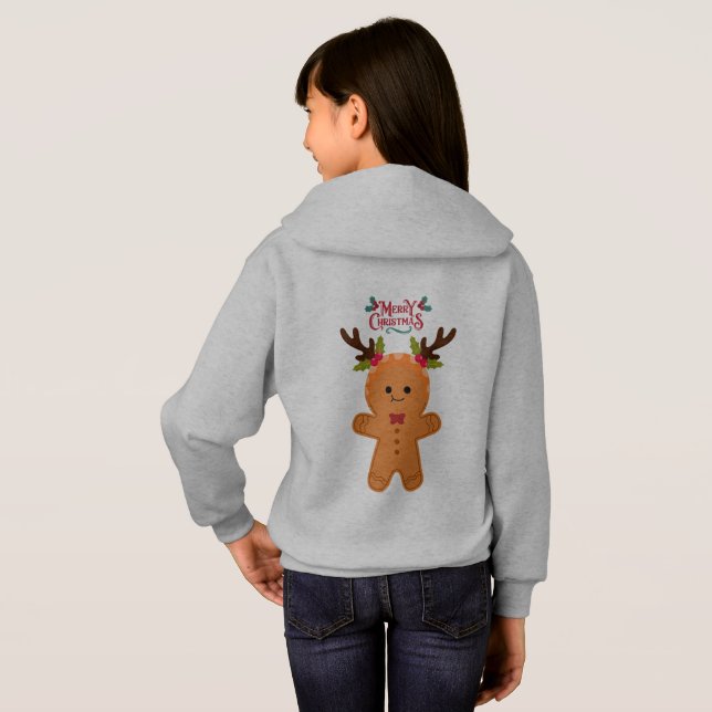 CAMISETA MERRY CHRISTMAS GINGERBREAD MAN REINDEER (Parte Traseira Completa)