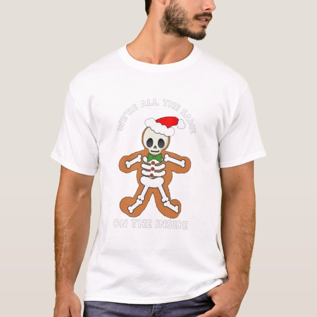 Camiseta Merry Christmas Gingerbread Skeleton Xmas Cookies (Frente)
