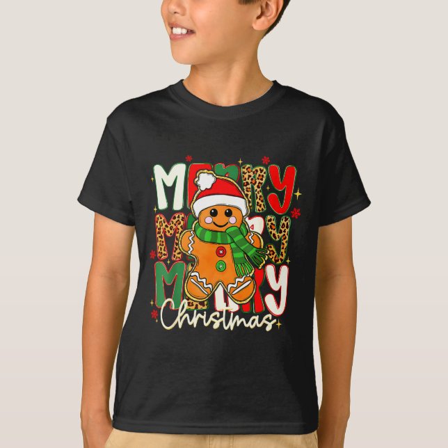 Camiseta Merry Christmas Gingerbread Xmas Coquette Tis The  (Frente)