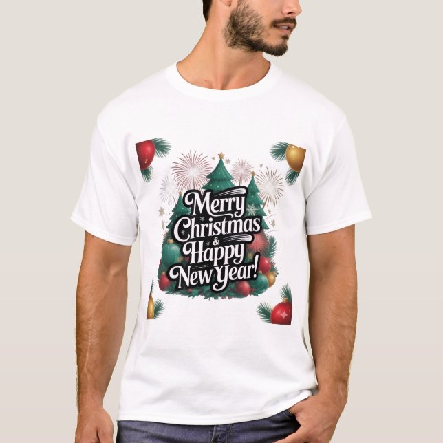 Camiseta Merry Christmas & happy New year (Frente)