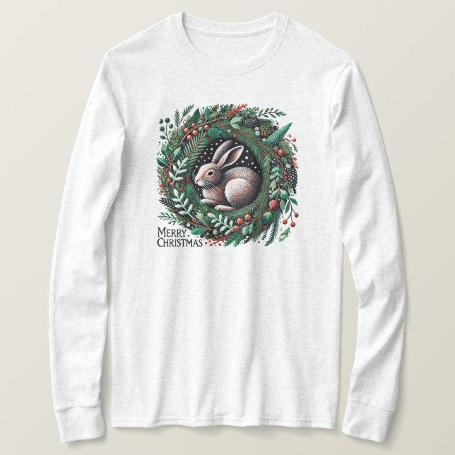 Camiseta Merry Christmas Hare (Frente do Design)