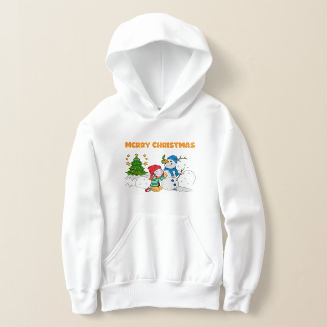 Camiseta Merry Christmas Kid Building Snowman Festive T-Shi (Postura )