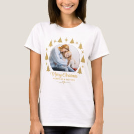 Camiseta Merry Christmas Merry As A Mother White Gold Photo