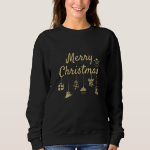Camiseta Merry Christmas Ornaments gold color decor ouro