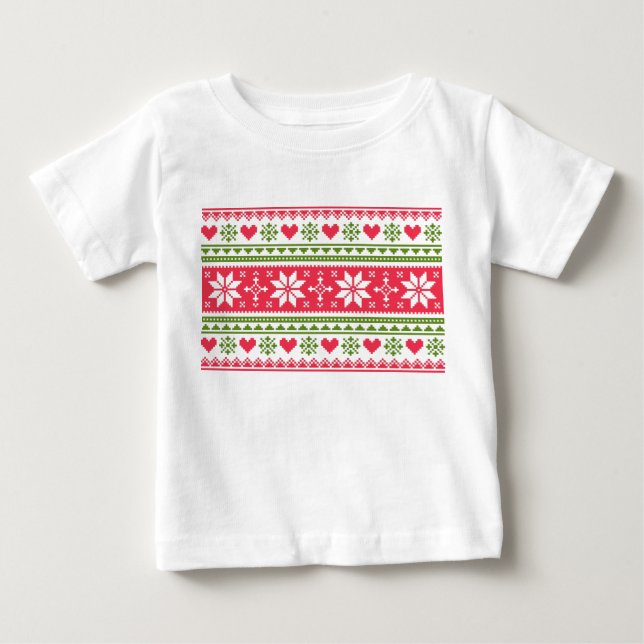 Camiseta Merry Christmas pattern 3 (Frente)