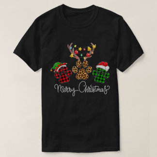 Camiseta Merry Christmas Paw Prints Design